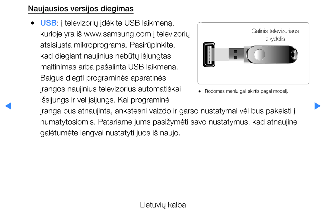 Samsung UE46D5500RWXXH, UE40D5500RWXXH, UE32D5500RWXXH, UE37D5500RWXXH, UE27D5000NWXBT manual Galinis televizoriaus Skydelis 