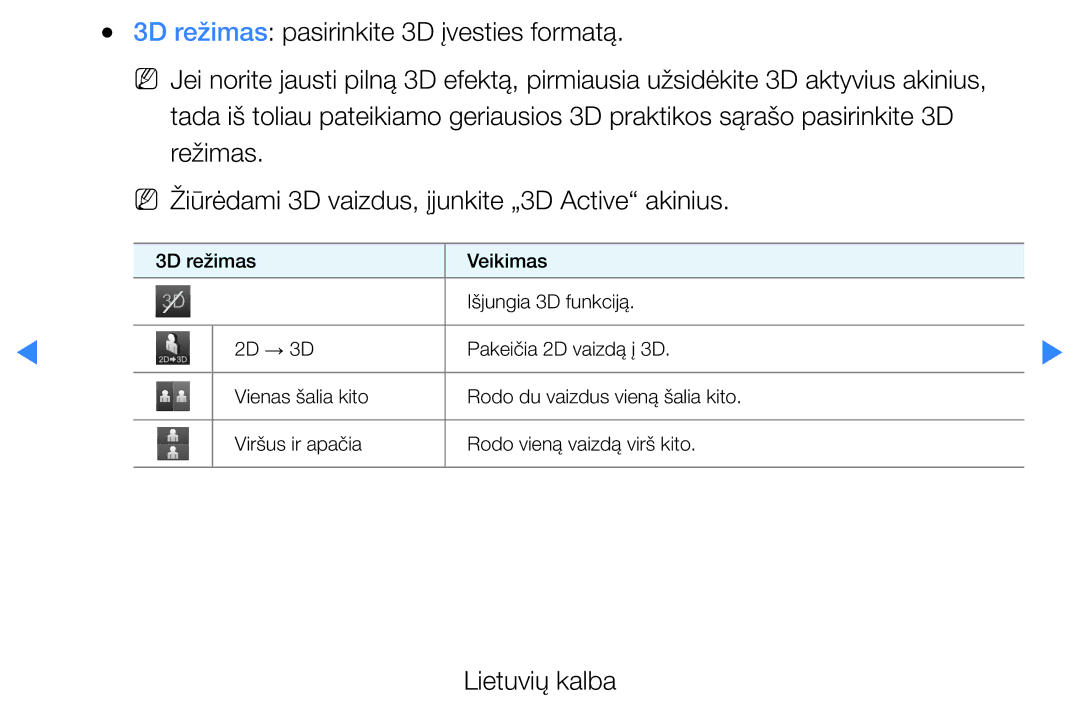 Samsung UE40D5500RWXXH, UE46D5500RWXXH, UE32D5500RWXXH, UE37D5500RWXXH, UE27D5000NWXBT manual Lietuvių kalba 