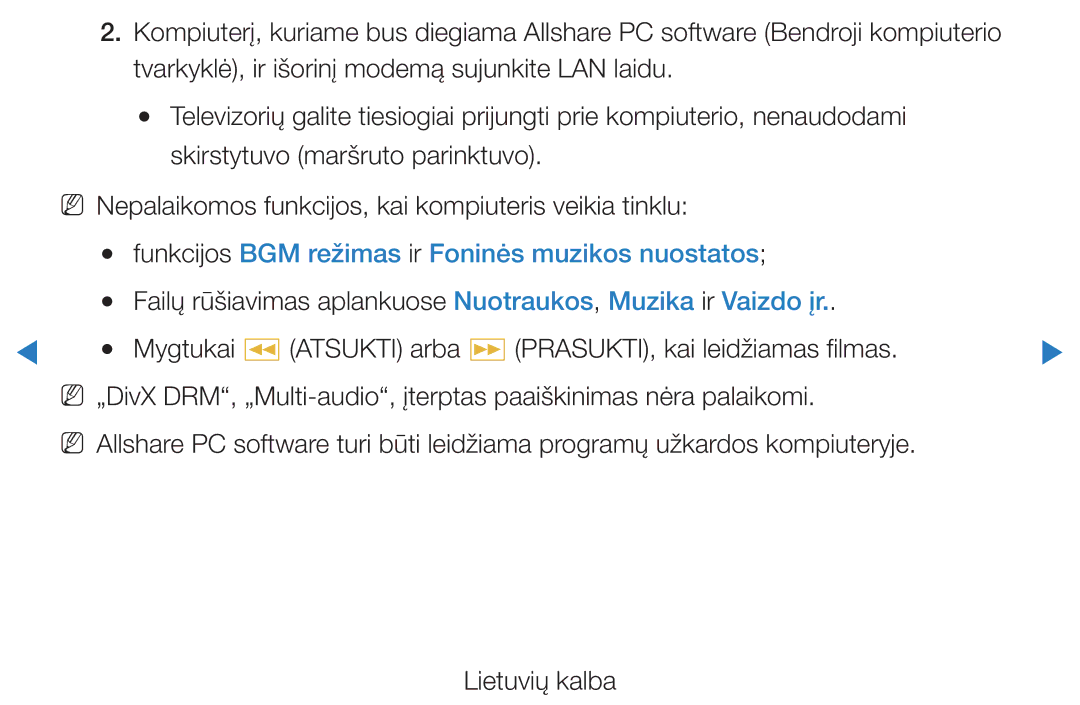 Samsung UE46D5500RWXXH, UE40D5500RWXXH, UE32D5500RWXXH, UE37D5500RWXXH Funkcijos BGM režimas ir Foninės muzikos nuostatos 