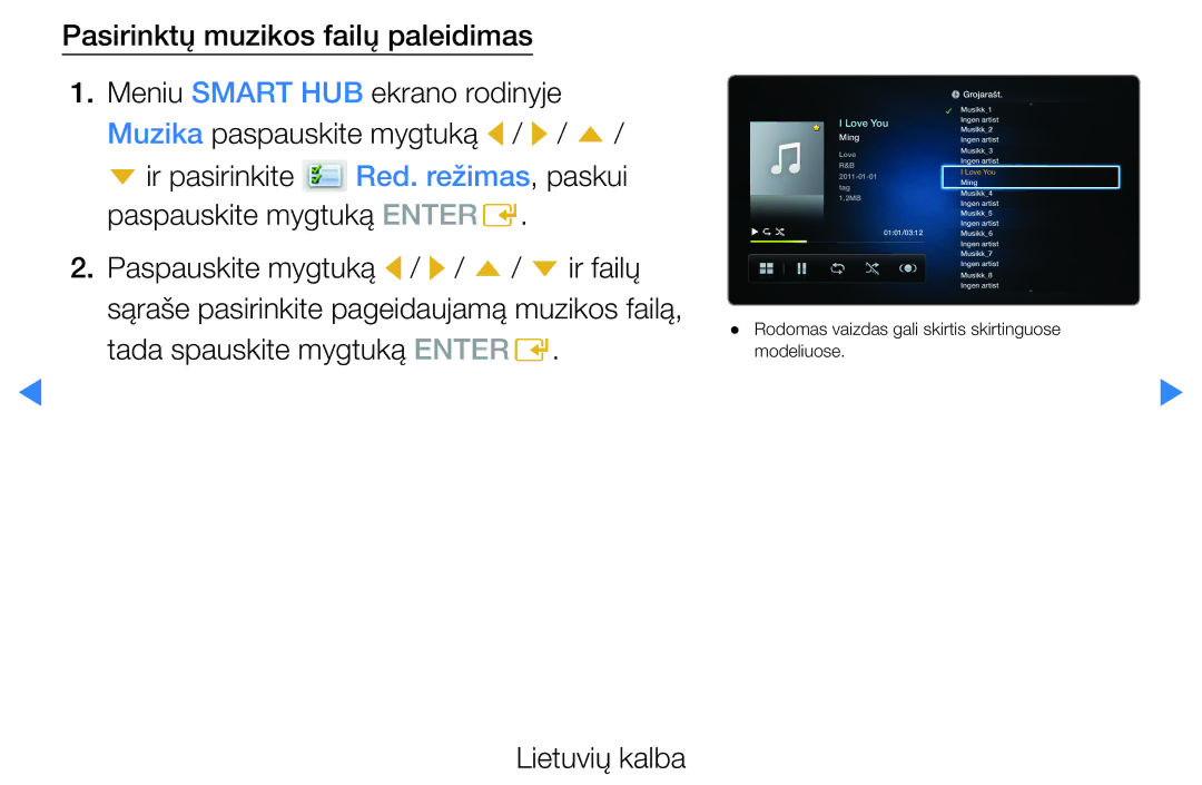 Samsung UE40D5500RWXXH, UE46D5500RWXXH Red. režimas , paskui, Paspauskite mygtuką Enter E, Tada spauskite mygtuką Enter E 