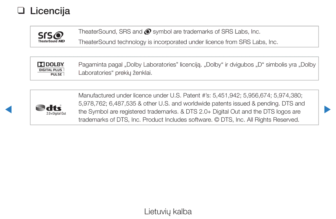 Samsung UE27D5000NWXBT, UE46D5500RWXXH, UE40D5500RWXXH, UE32D5500RWXXH, UE37D5500RWXXH manual Licencija 