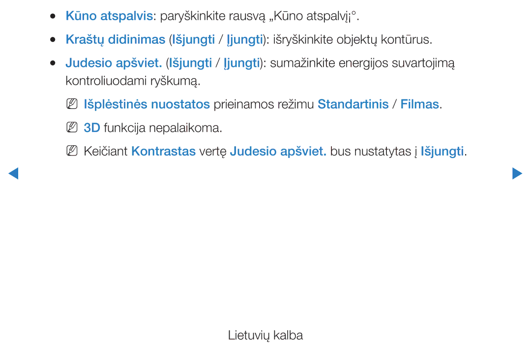 Samsung UE40D5500RWXXH, UE46D5500RWXXH manual Kūno atspalvis paryškinkite rausvą „Kūno atspalvį¡, Kontroliuodami ryškumą 