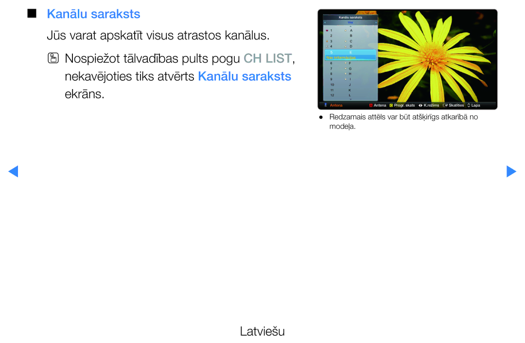 Samsung UE46D5500RWXXH, UE40D5500RWXXH, UE32D5500RWXXH, UE37D5500RWXXH, UE27D5000NWXBT manual Kanālu saraksts 