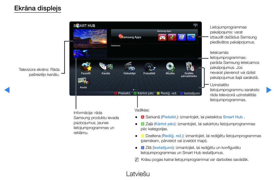 Samsung UE32D5500RWXXH, UE46D5500RWXXH, UE40D5500RWXXH, UE37D5500RWXXH, UE27D5000NWXBT manual Ekrāna displejs 