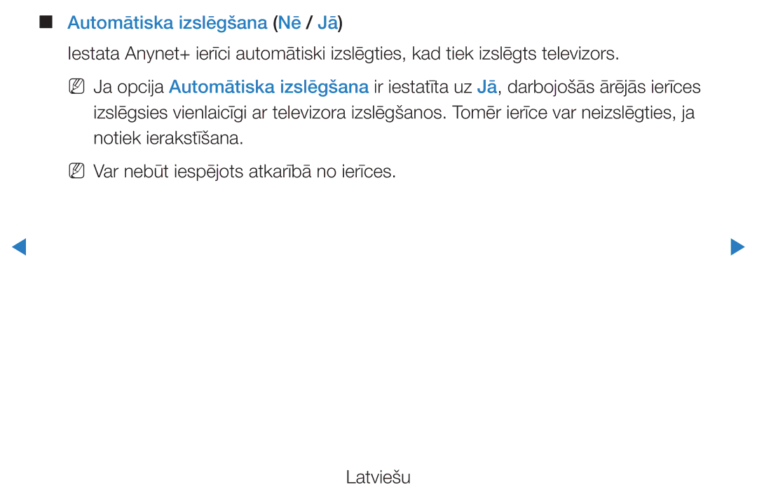 Samsung UE27D5000NWXBT, UE46D5500RWXXH, UE40D5500RWXXH, UE32D5500RWXXH, UE37D5500RWXXH manual Automātiska izslēgšana Nē / Jā 