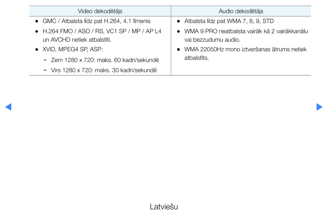 Samsung UE27D5000NWXBT, UE46D5500RWXXH, UE40D5500RWXXH, UE32D5500RWXXH, UE37D5500RWXXH manual XVID, MPEG4 SP, ASP 