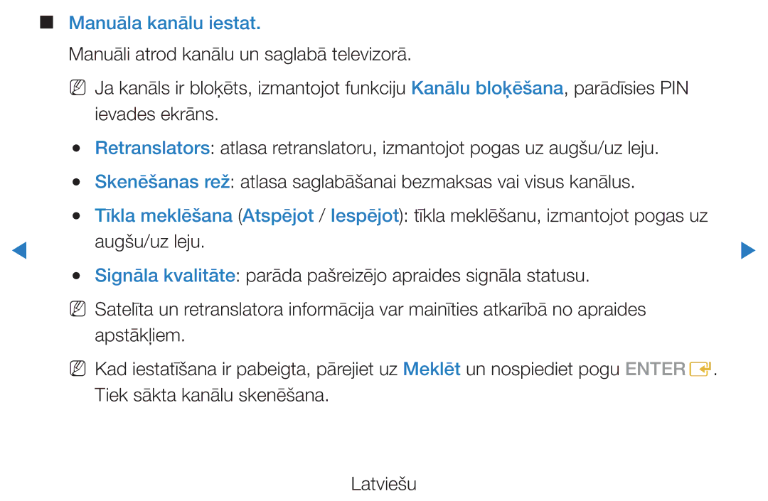 Samsung UE27D5000NWXBT, UE46D5500RWXXH, UE40D5500RWXXH, UE32D5500RWXXH, UE37D5500RWXXH manual Manuāla kanālu iestat 