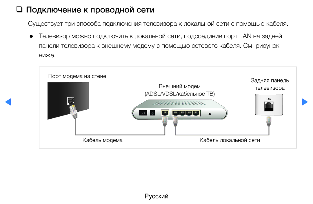 Samsung UE27D5000NWXMS, UE46D5500RWXXH, UE40D5500RWXXH, UE32D5500RWXXH, UE37D5500RWXXH manual Подключение к проводной сети 