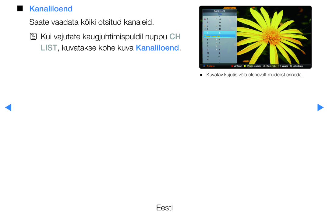 Samsung UE46D5500RWXXH, UE40D5500RWXXH, UE32D5500RWXXH, UE37D5500RWXXH Kanaliloend, Saate vaadata kõiki otsitud kanaleid 