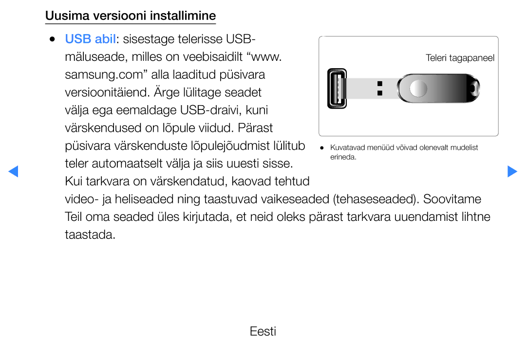 Samsung UE46D5500RWXXH, UE40D5500RWXXH, UE32D5500RWXXH, UE37D5500RWXXH manual Teler automaatselt välja ja siis uuesti sisse 