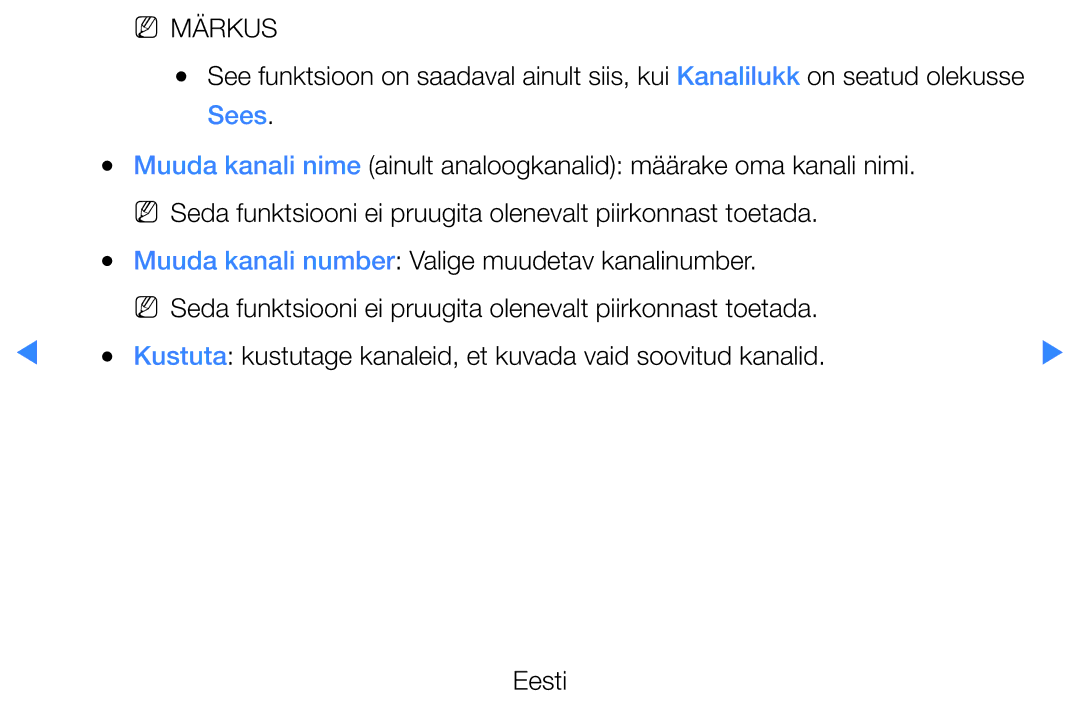 Samsung UE27D5000NWXBT, UE46D5500RWXXH, UE40D5500RWXXH, UE32D5500RWXXH, UE37D5500RWXXH manual NN Märkus, Sees 