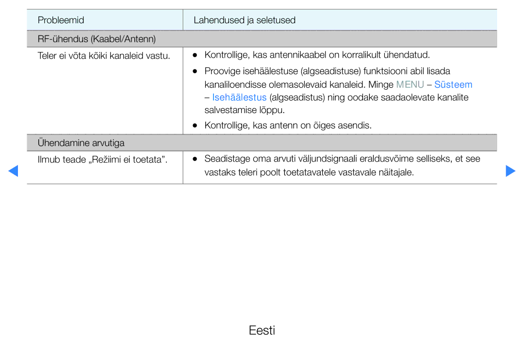 Samsung UE40D5500RWXXH, UE46D5500RWXXH, UE32D5500RWXXH, UE37D5500RWXXH, UE27D5000NWXBT manual Eesti 