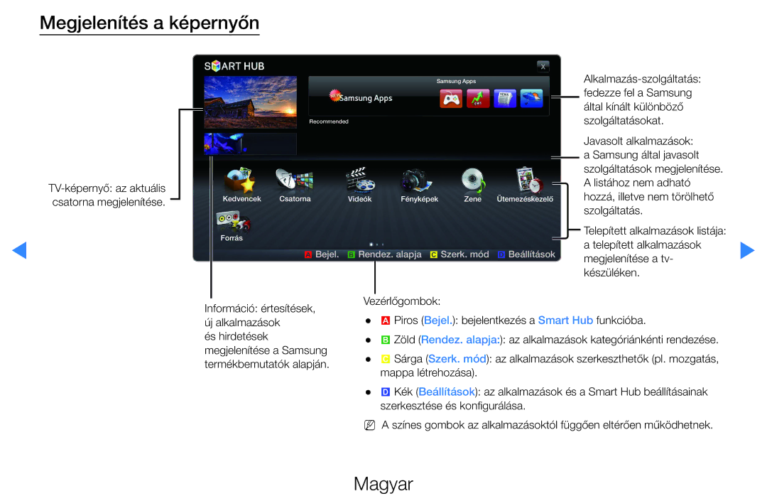 Samsung UE46D5520RKXXU, UE46D5500RWXXH, UE40D5500RWXXH, UE32D5720RSXZG, UE37D5700RSXZG manual Megjelenítés a képernyőn 