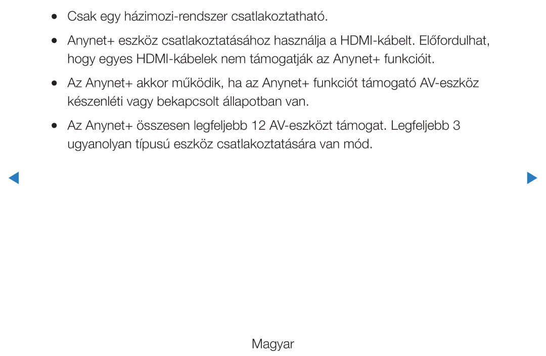 Samsung UE40D5727RKXXE, UE46D5500RWXXH, UE40D5500RWXXH, UE32D5720RSXZG manual Csak egy házimozi-rendszer csatlakoztatható 