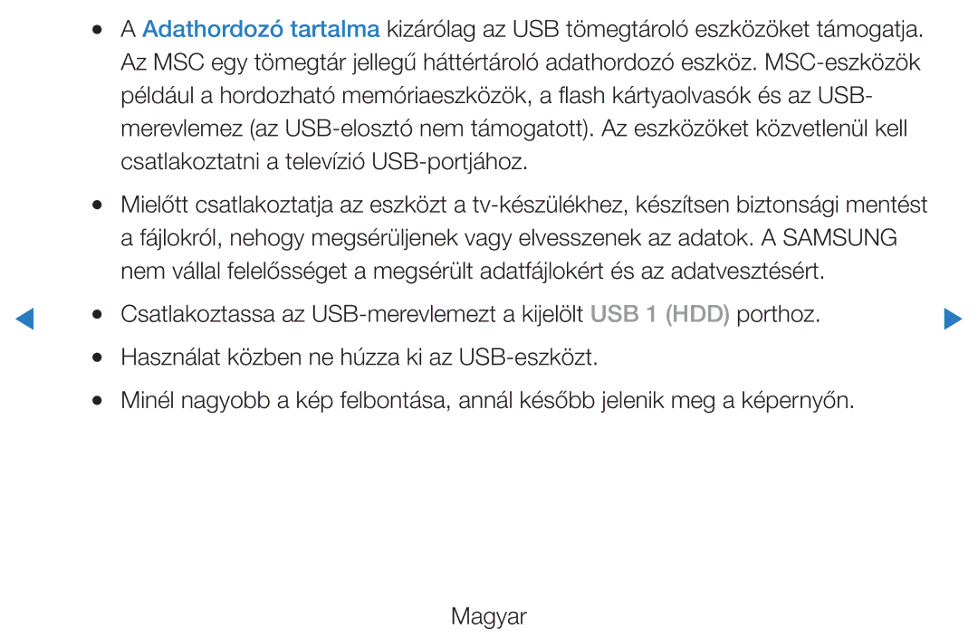 Samsung UE46D5520RKXXU, UE46D5500RWXXH, UE40D5500RWXXH, UE32D5720RSXZG manual Csatlakoztatni a televízió USB-portjához 