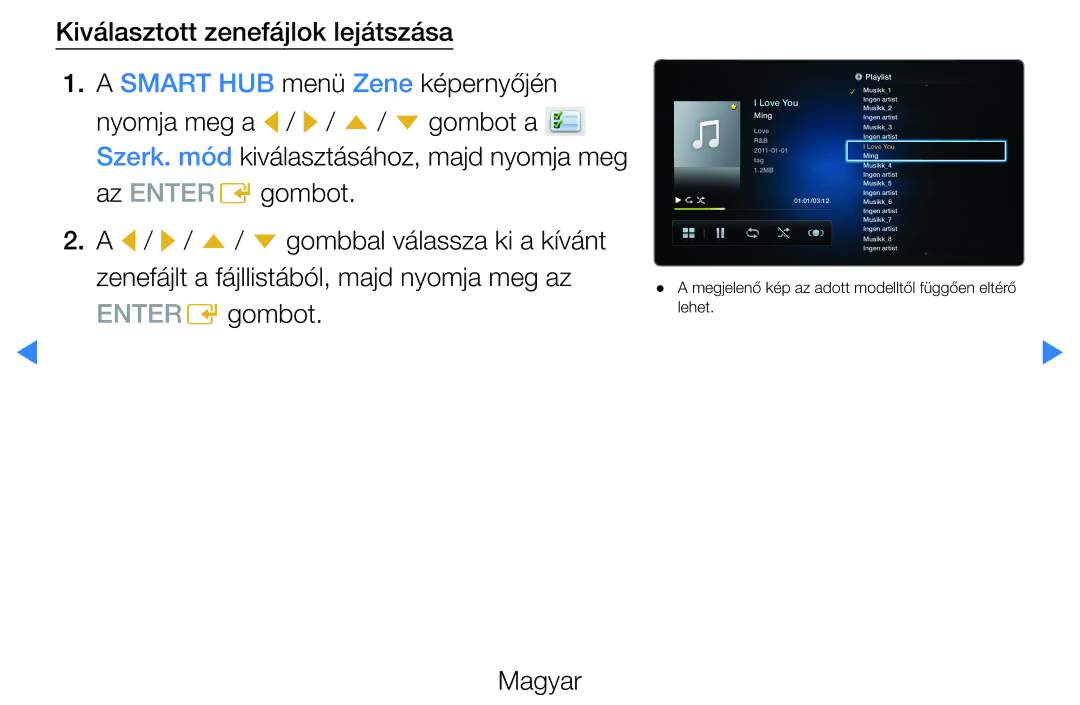 Samsung UE40D5727RKXXE, UE46D5500RWXXH, UE40D5500RWXXH manual Az Enter E gombot, R / u / d gombbal válassza ki a kívánt 