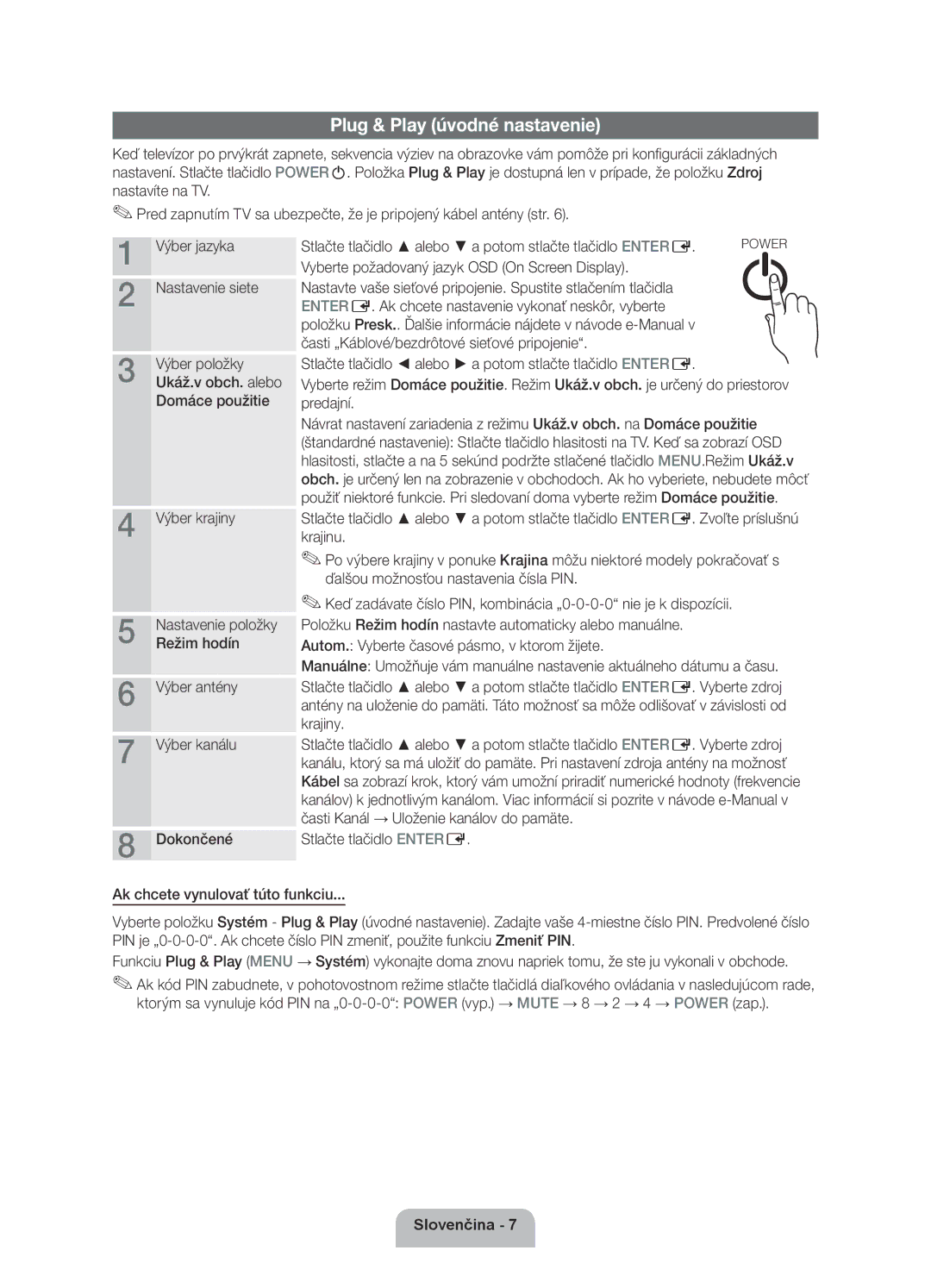 Samsung UE46D5520RWXXH, UE46D5500RWXXH, UE40D5500RWXXH, UE40D5520RWXXC, UE40D5500RWXXC manual Plug & Play úvodné nastavenie 