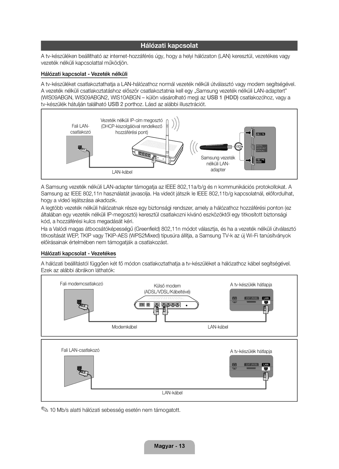 Samsung UE40D5500RWXXC manual Hálózati kapcsolat, Hogy a videó lejátszása akadozik, Kód, a hozzáférési kulcs megadását kéri 