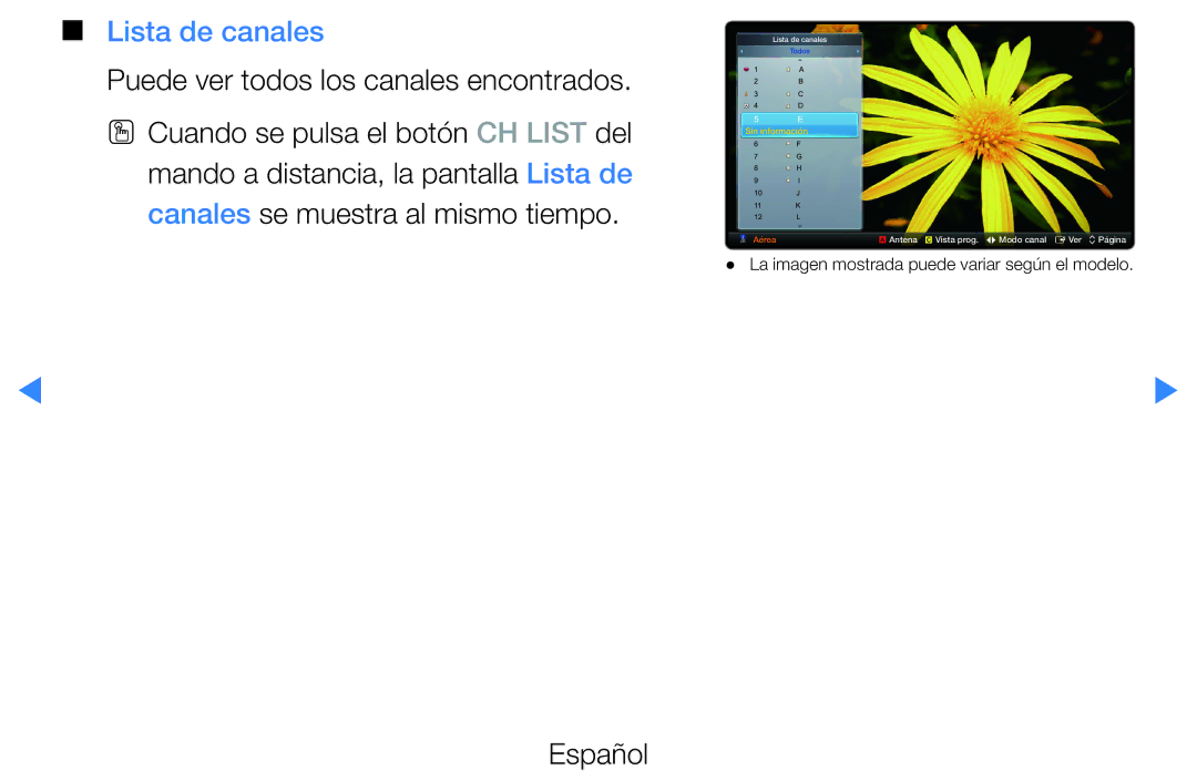 Samsung UE27D5000NWXXC, UE46D5500RWXXH, UE40D5520RWXXC manual Lista de canales, Puede ver todos los canales encontrados 