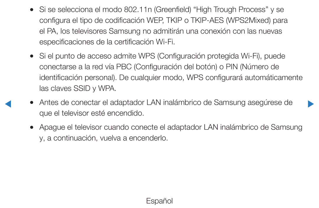 Samsung UE46D5700RSXZG, UE46D5500RWXXH, UE40D5520RWXXC, UE40D5500RWXXC manual Continuación, vuelva a encenderlo Español 