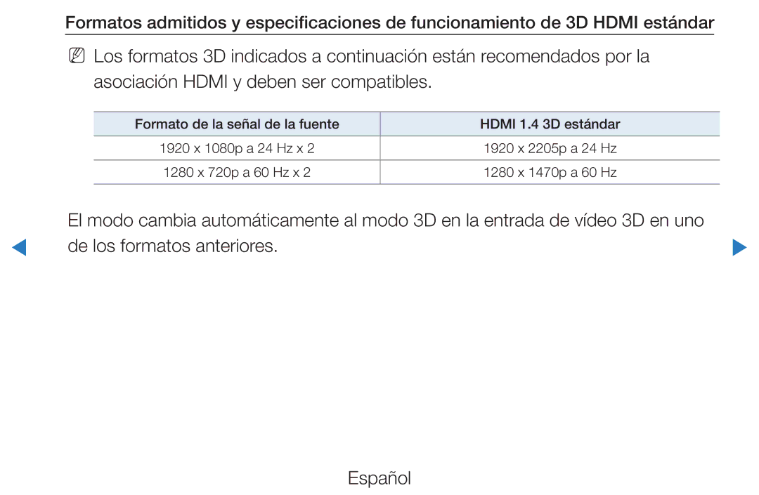 Samsung UE46D5700RSXZG, UE46D5500RWXXH, UE40D5520RWXXC, UE40D5500RWXXC, UE37D5500RWXXC De los formatos anteriores Español 