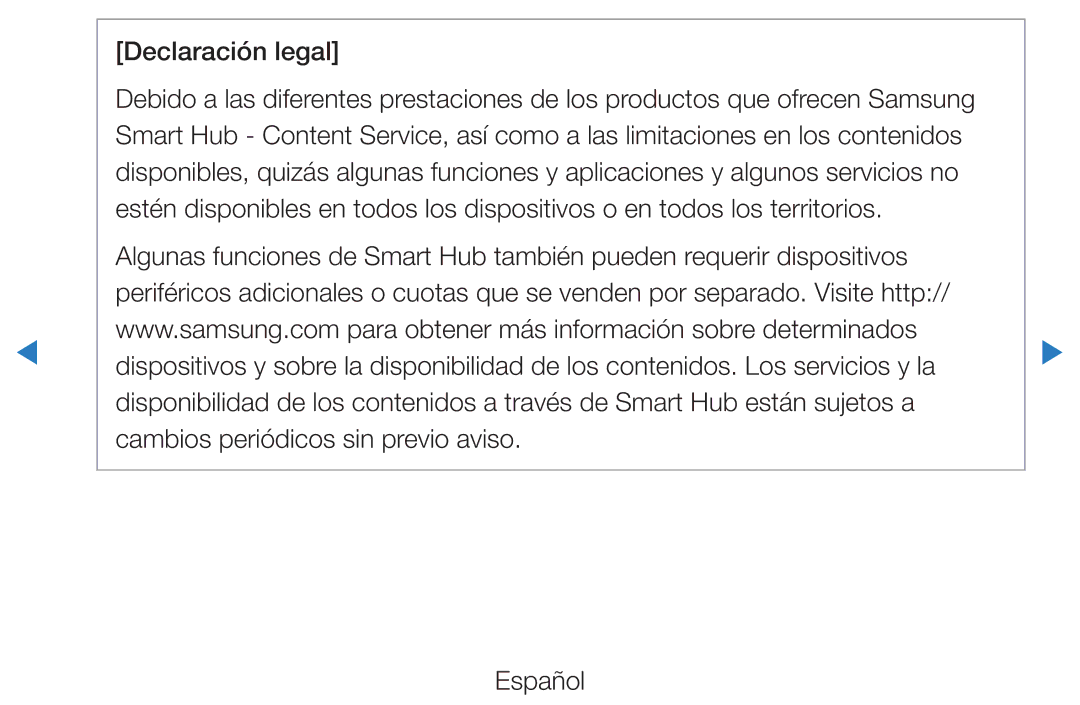 Samsung UE46D5500RWXXC, UE46D5500RWXXH, UE40D5520RWXXC, UE40D5500RWXXC, UE46D5700RSXZG, UE37D5500RWXXC manual Declaración legal 