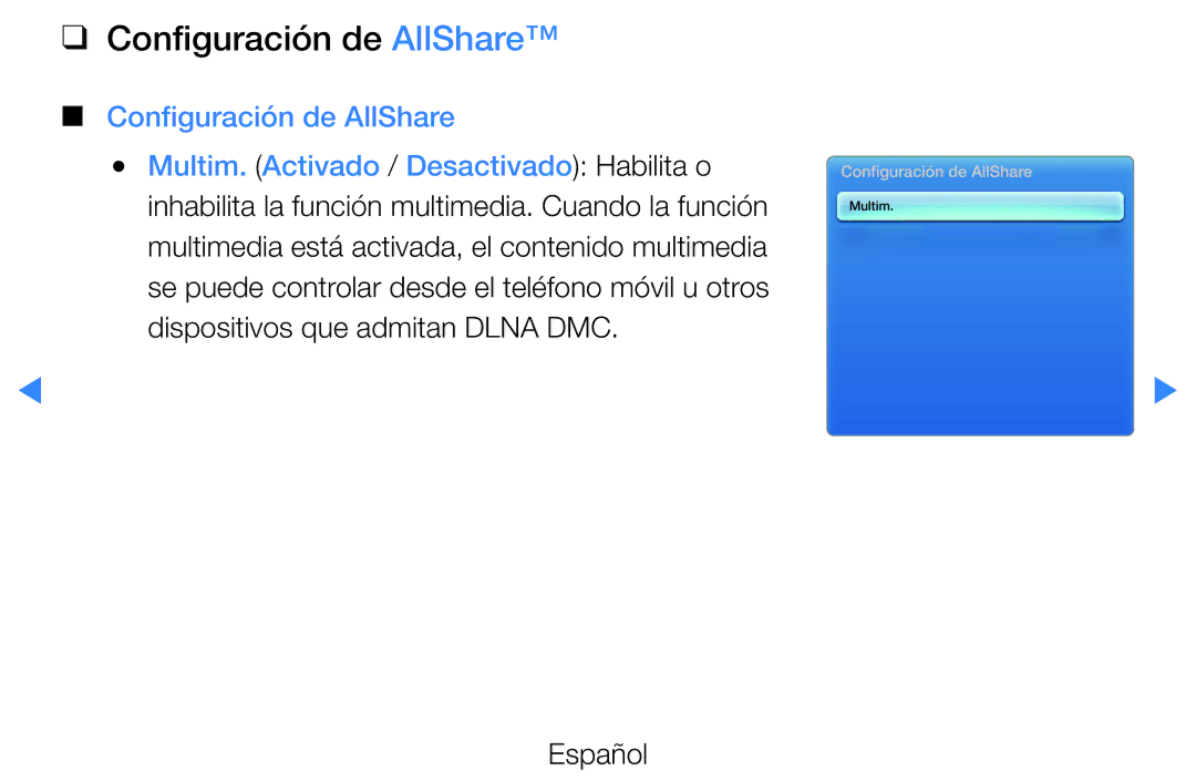 Samsung UE46D5700RSXZG, UE46D5500RWXXH, UE40D5520RWXXC, UE40D5500RWXXC, UE37D5500RWXXC manual Configuración de AllShare 