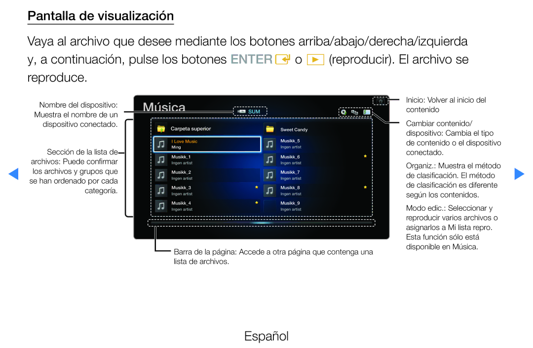 Samsung UE46D5700RSXZG, UE46D5500RWXXH, UE40D5520RWXXC, UE40D5500RWXXC, UE37D5500RWXXC, UE32D5500RWXXC, UE32D5700RSXXC Música 