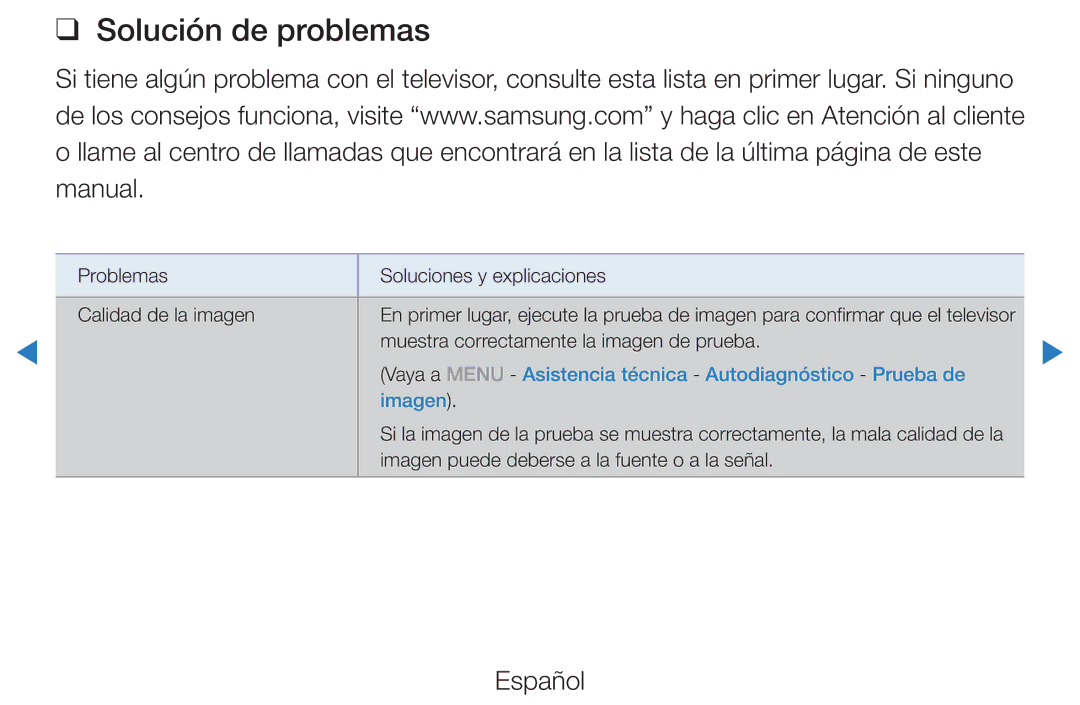 Samsung UE40D5800VWXXC, UE46D5500RWXXH, UE40D5520RWXXC, UE40D5500RWXXC, UE46D5700RSXZG manual Solución de problemas, Imagen 