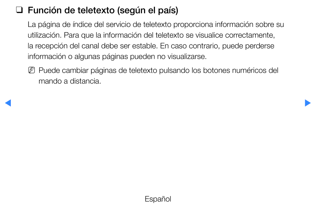 Samsung UE40D5500RWXXC, UE46D5500RWXXH, UE40D5520RWXXC, UE46D5700RSXZG, UE37D5500RWXXC Función de teletexto según el país 