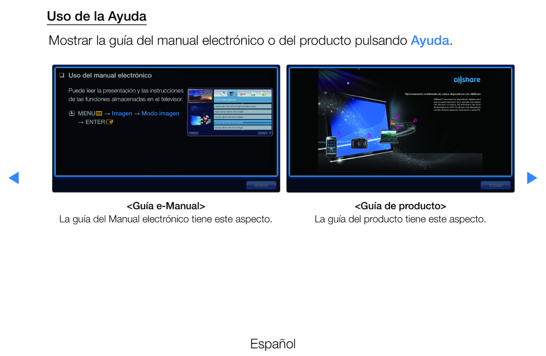 Samsung UE40D5800VWXXC, UE46D5500RWXXH, UE40D5520RWXXC, UE40D5500RWXXC, UE46D5700RSXZG manual Guía e-Manual Guía de producto 