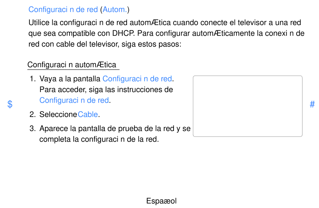 Samsung UE37D5700RSXXN, UE46D5500RWXXH, UE40D5520RWXXC, UE40D5500RWXXC, UE46D5700RSXZG manual Configuración de red Autom 