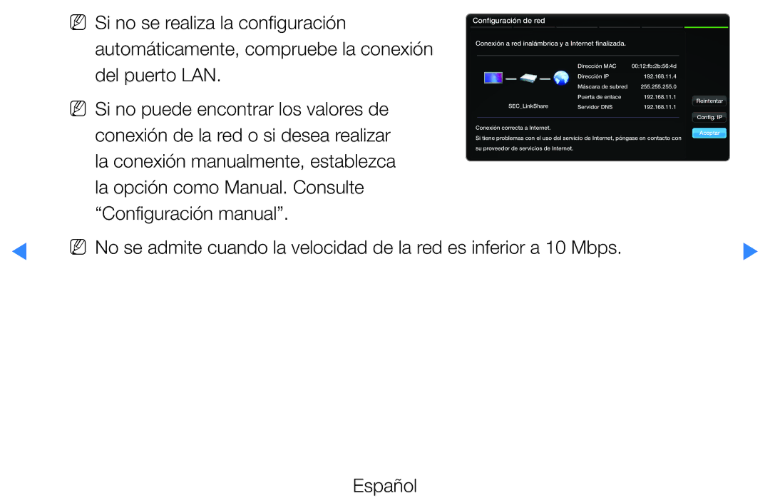 Samsung UE27D5000NWXXC, UE46D5500RWXXH, UE40D5520RWXXC, UE40D5500RWXXC Conexión a red inalámbrica y a Internet finalizada 