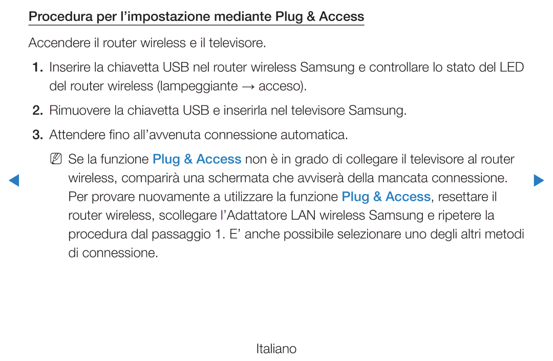 Samsung UE40D5500RWXXH, UE46D5500RWXXH, UE40D5720RSXXN, UE32D5720RSXXN, UE32D5700RSXZF, UE40D5800VWXZT Di connessione Italiano 