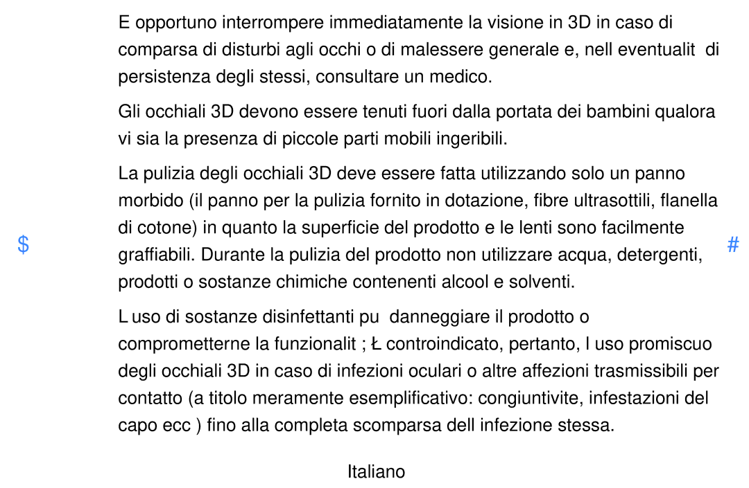 Samsung UE46D5500RWXXH, UE40D5720RSXXN, UE40D5500RWXXH, UE32D5720RSXXN manual Persistenza degli stessi, consultare un medico 