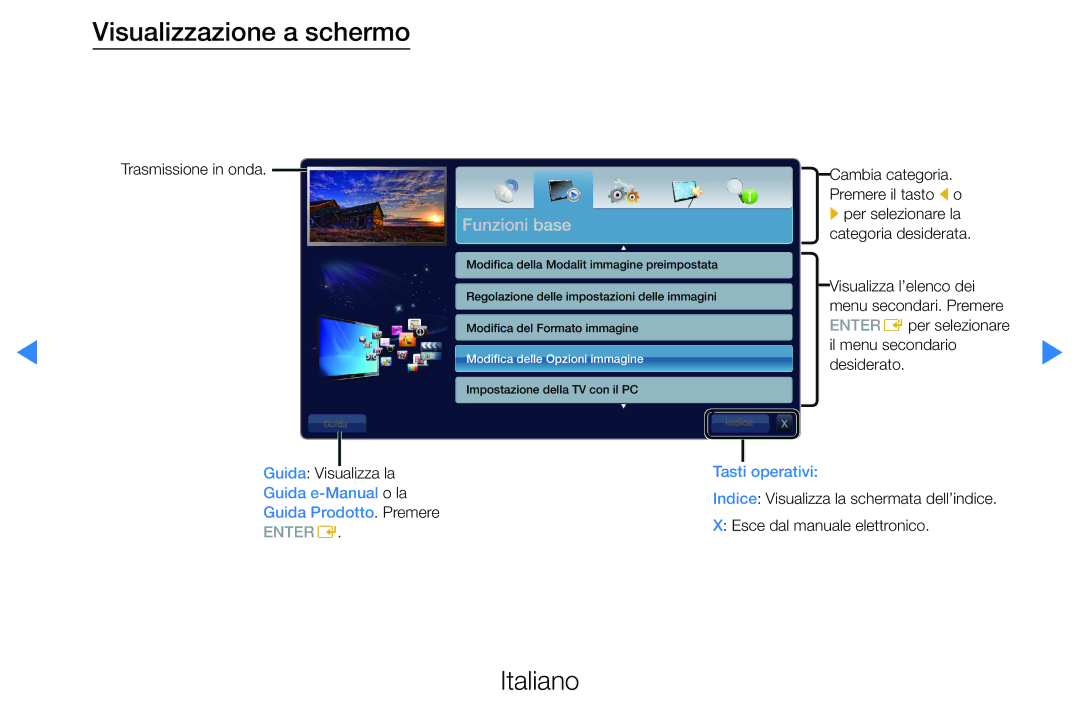 Samsung UE27D5000NWXZT, UE46D5500RWXXH, UE40D5720RSXXN, UE40D5500RWXXH, UE32D5720RSXXN, UE32D5700RSXZF manual Funzioni base 