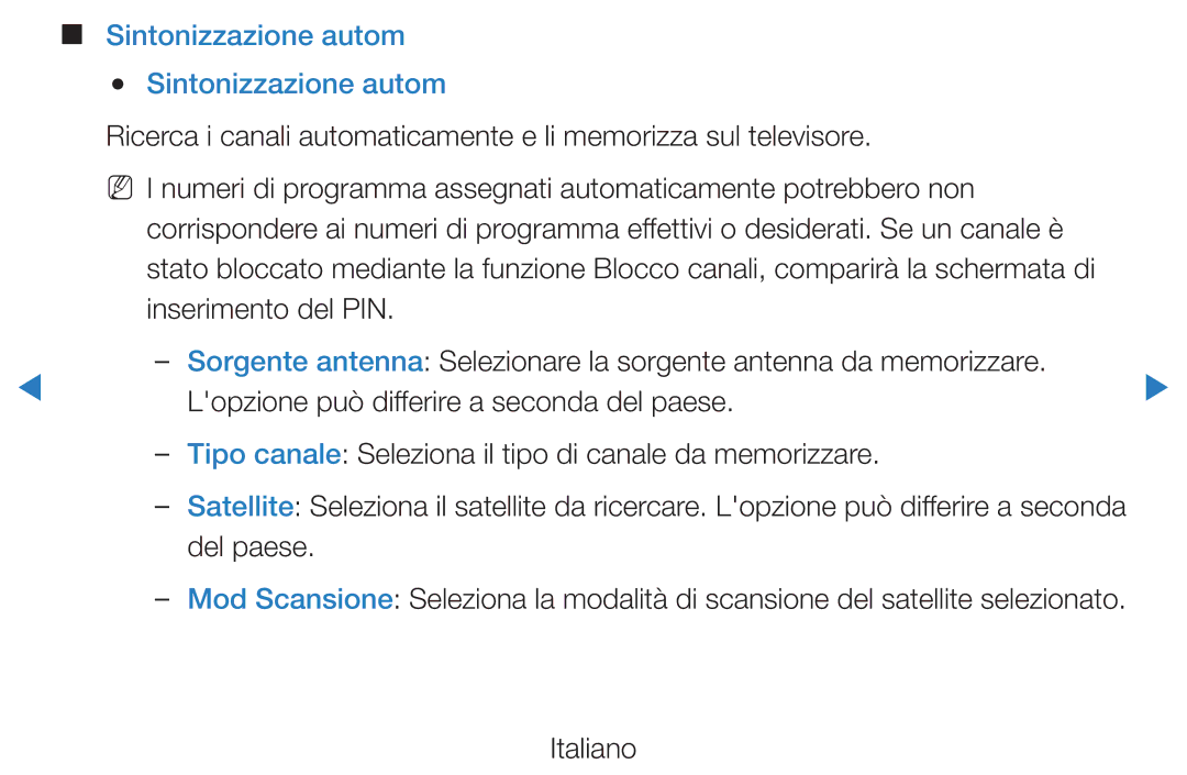 Samsung UE37D5500RPXZT, UE46D5500RWXXH, UE40D5720RSXXN manual Sintonizzazione autom Sintonizzazione autom, Del paese 