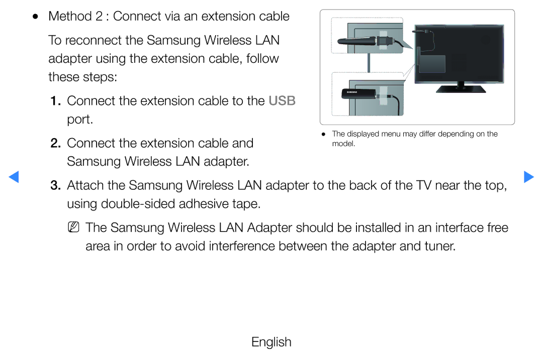 Samsung UE40D5720RSXZG, UE46D5500RWXXH, UE40D5720RSXXN, UE40D5500RWXXH, UE32D5720RSXZG manual Using double-sided adhesive tape 