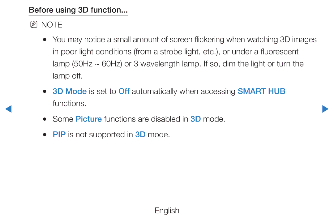 Samsung UE40D5700RSXZG, UE46D5500RWXXH, UE40D5720RSXXN, UE40D5500RWXXH, UE32D5720RSXZG manual Before using 3D function 