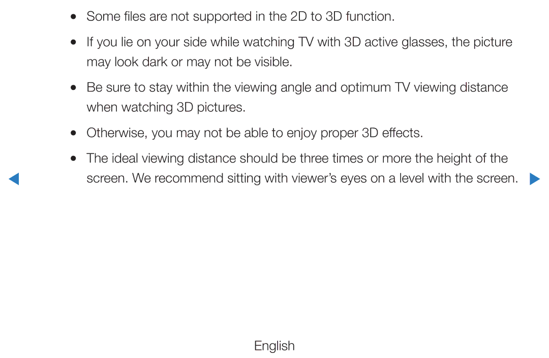 Samsung UE46D5700RSXZG manual Some files are not supported in the 2D to 3D function, May look dark or may not be visible 