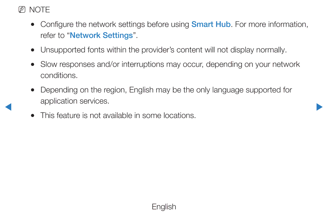 Samsung UE32D5500RWXXH, UE46D5500RWXXH, UE40D5720RSXXN, UE40D5500RWXXH, UE32D5720RSXZG manual Refer to Network Settings 