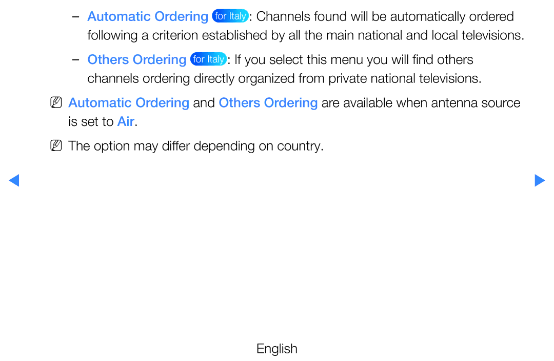 Samsung UE40D5700RSXZF, UE46D5500RWXXH, UE40D5720RSXXN, UE40D5500RWXXH NN The option may differ depending on country English 