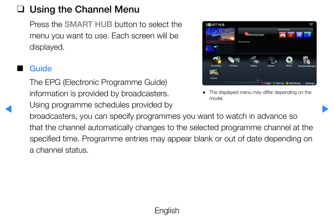 Samsung UE37D5700RSXZG, UE46D5500RWXXH, UE40D5720RSXXN, UE40D5500RWXXH, UE32D5720RSXZG manual Using the Channel Menu, Guide 