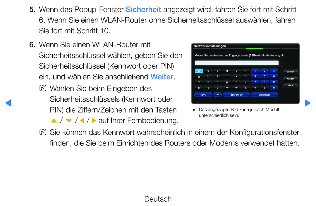 Samsung UE40D5500RWXTK, UE46D5500RWXXH, UE40D5720RSXXN manual NN Wählen Sie beim Eingeben des, L / r auf Ihrer Fernbedienung 