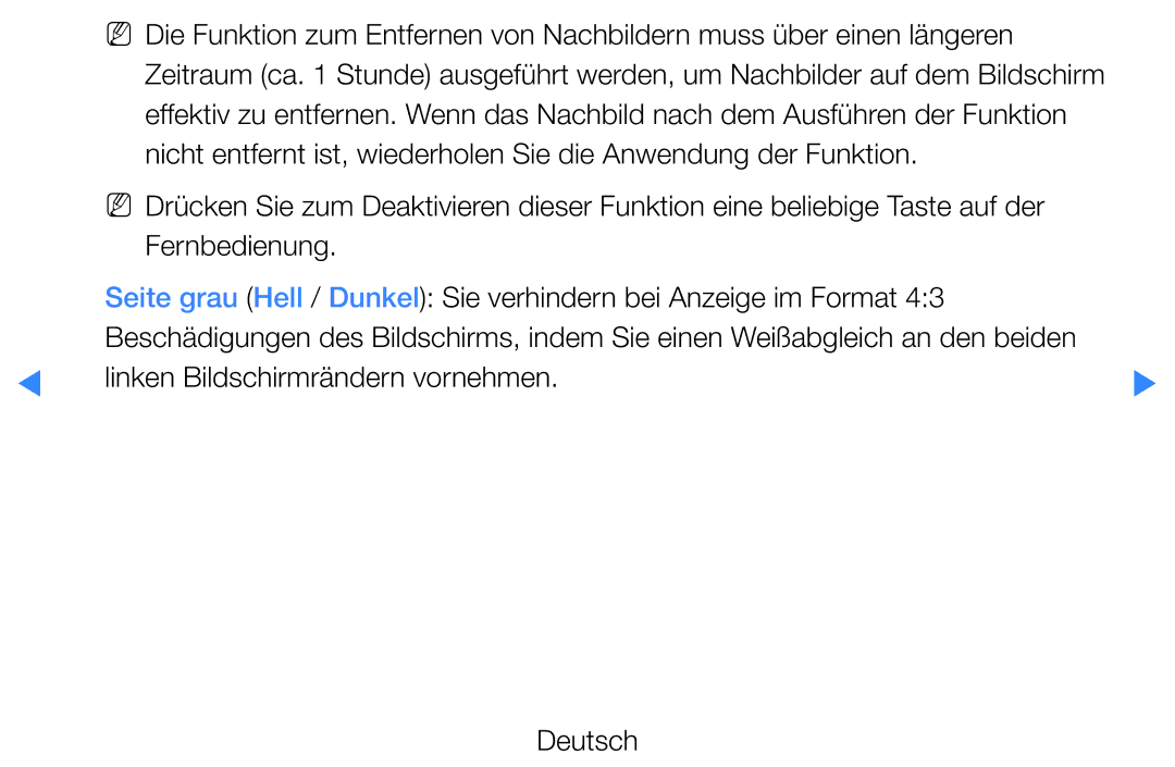 Samsung UE32D5500RWXTK, UE46D5500RWXXH, UE40D5720RSXXN, UE40D5500RWXXH manual Linken Bildschirmrändern vornehmen Deutsch 