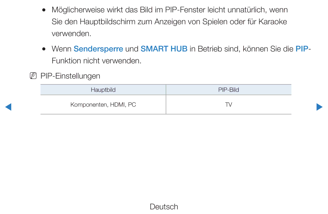 Samsung UE40D5720RSXZF, UE46D5500RWXXH, UE40D5720RSXXN, UE40D5500RWXXH, UE32D5720RSXZG, UE37D5700RSXZG manual Hauptbild PIP-Bild 