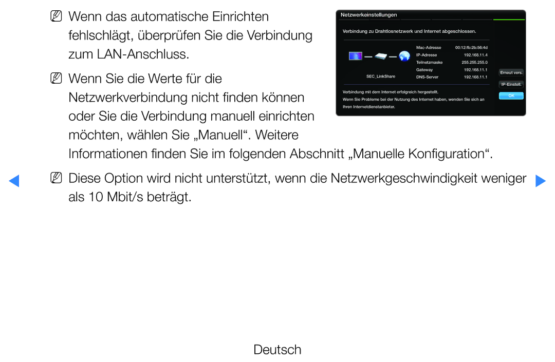 Samsung UE46D5720RSXZF, UE46D5500RWXXH, UE40D5720RSXXN, UE40D5500RWXXH, UE32D5720RSXZG, UE37D5700RSXZG manual Zum LAN-Anschluss 
