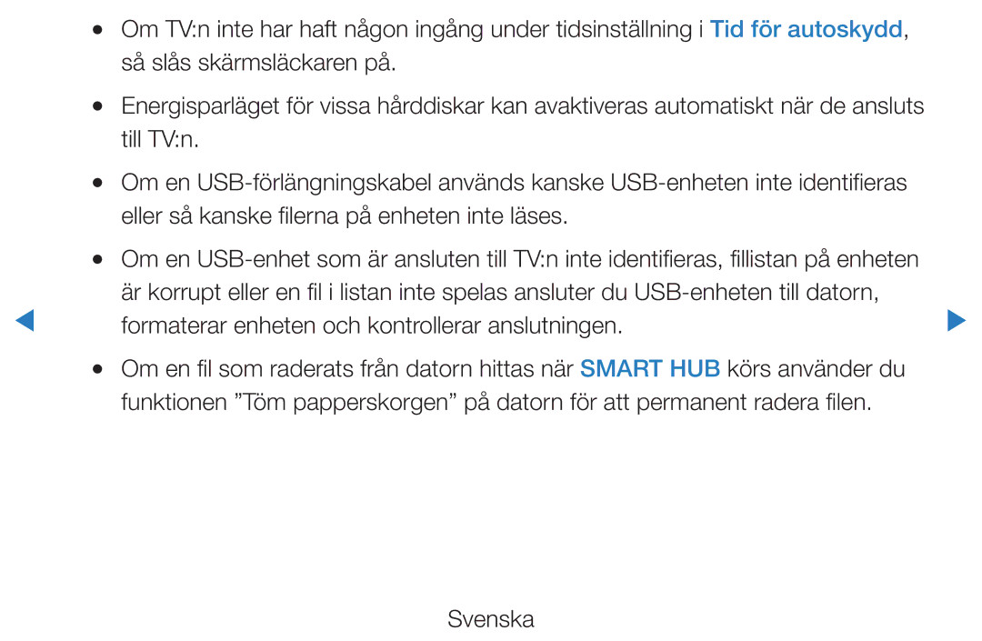 Samsung UE40D5725RSXXE, UE46D5725RSXXE, UE37D5705RSXXE manual Till TVn, Eller så kanske filerna på enheten inte läses 