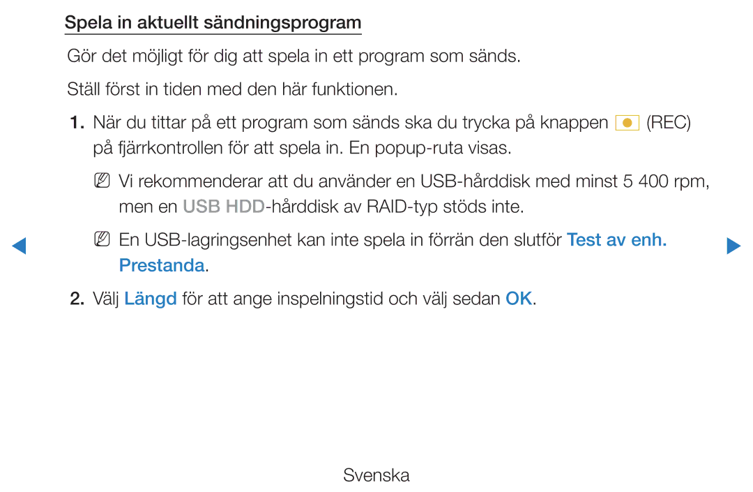 Samsung UE46D5725RSXXE, UE37D5705RSXXE, UE32D5727RKXXE, UE32D5705RSXXE, UE32D5707RKXXE, UE32D5725RSXXE manual Prestanda 