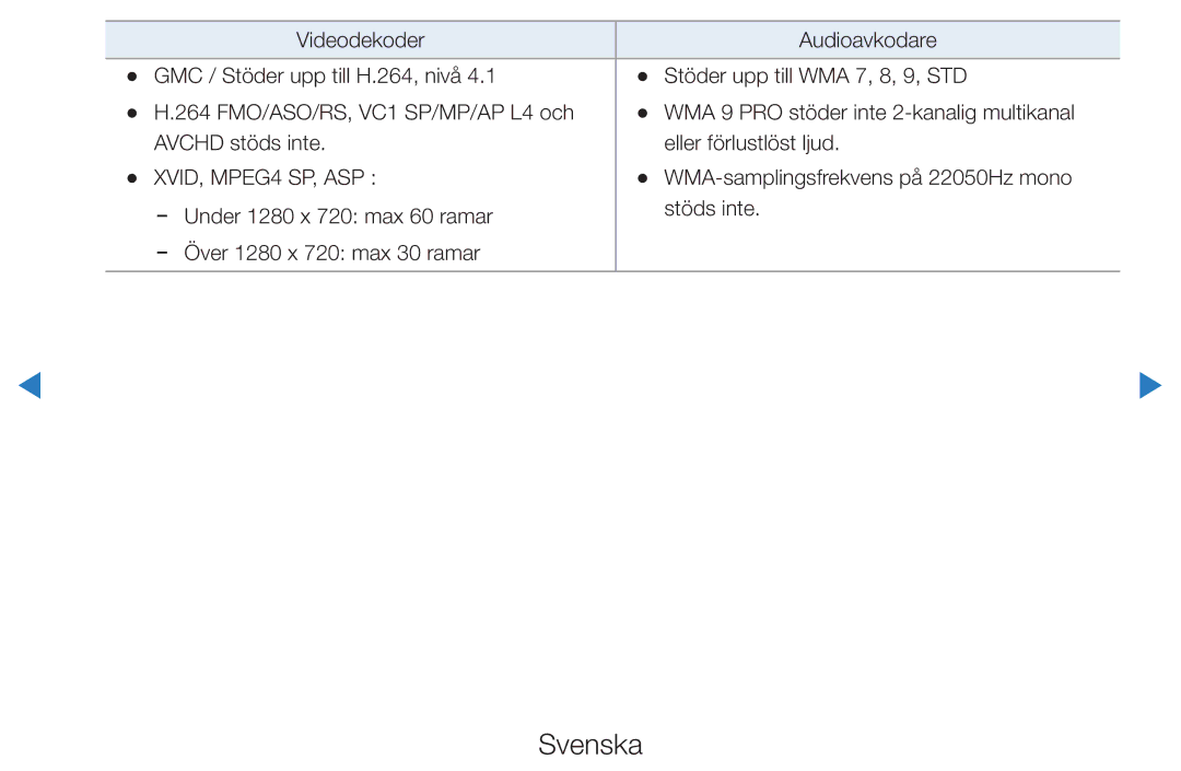 Samsung UE32D5727RKXXE, UE46D5725RSXXE, UE37D5705RSXXE, UE32D5705RSXXE, UE32D5707RKXXE, UE32D5725RSXXE XVID, MPEG4 SP, ASP 